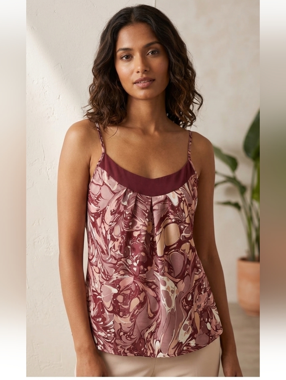 New York & Company Y2K Silky Camisole Slip Top  Med